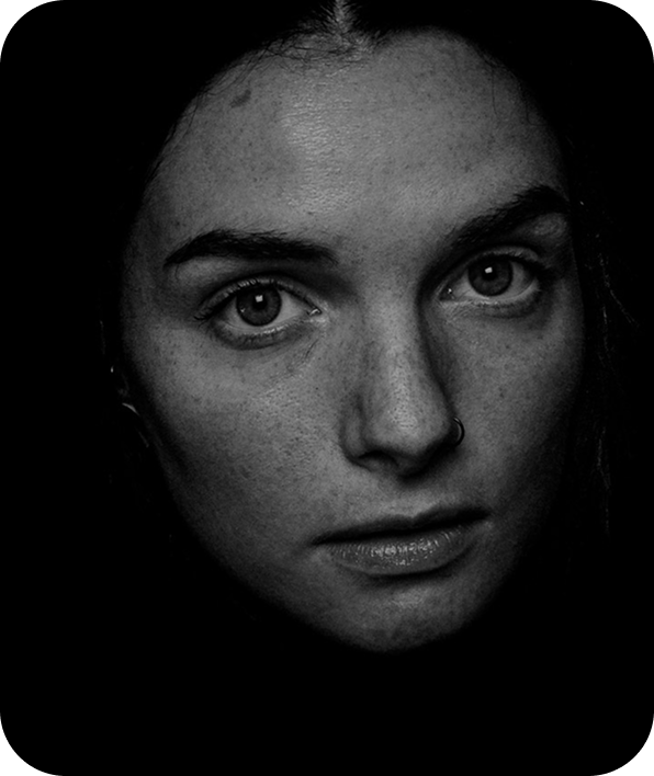 Face in shadow